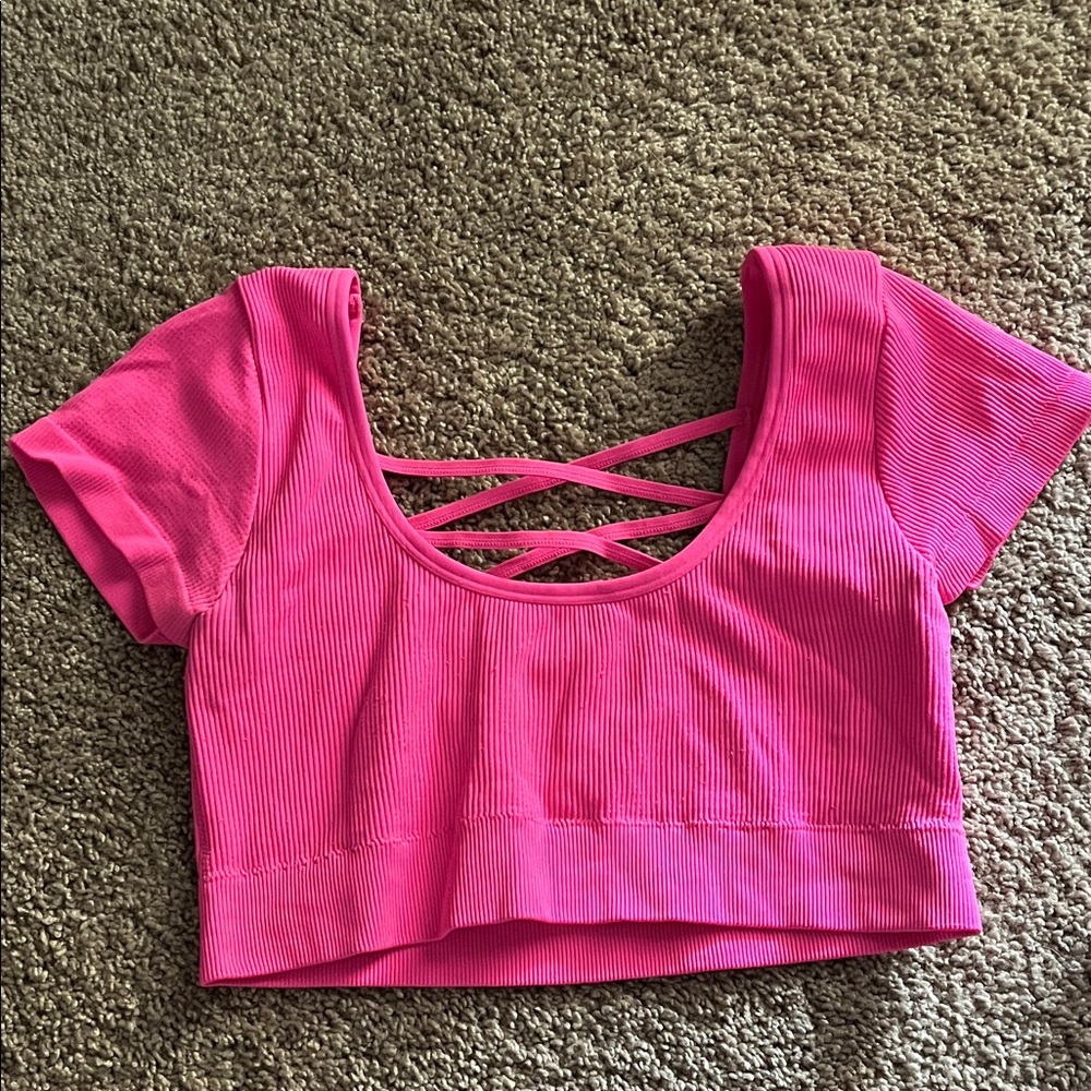 Aerie Fuchsia Ribbed Crop Top